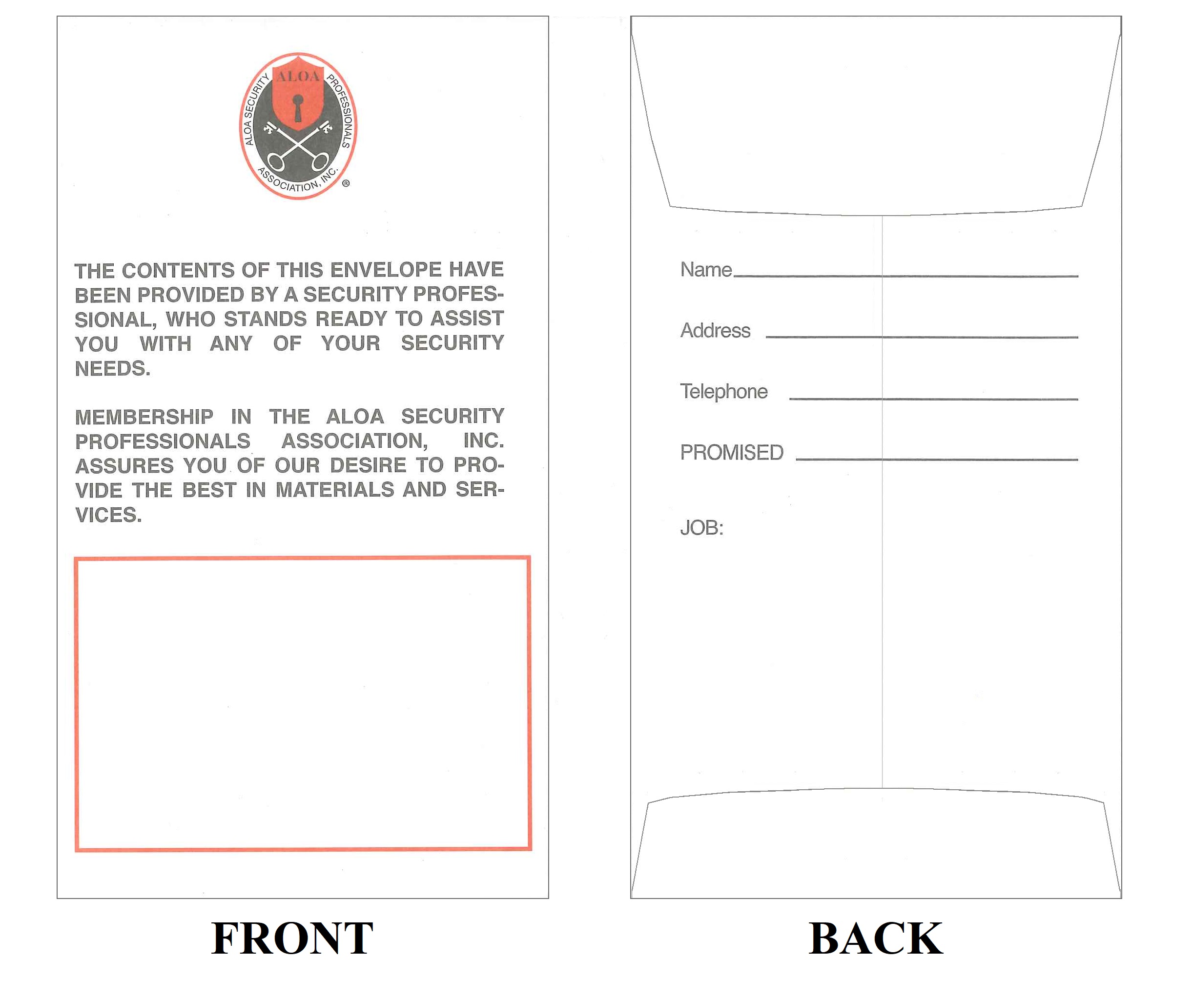 Key Envelopes (Minimum Order 1000)(Qty. 1 = 1000)
